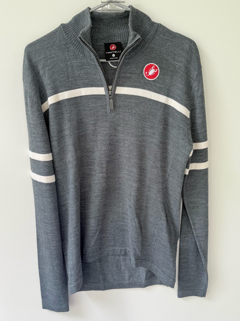 Castelli Quarter-zip Wool Blend Knit Sweater in Grey size Large